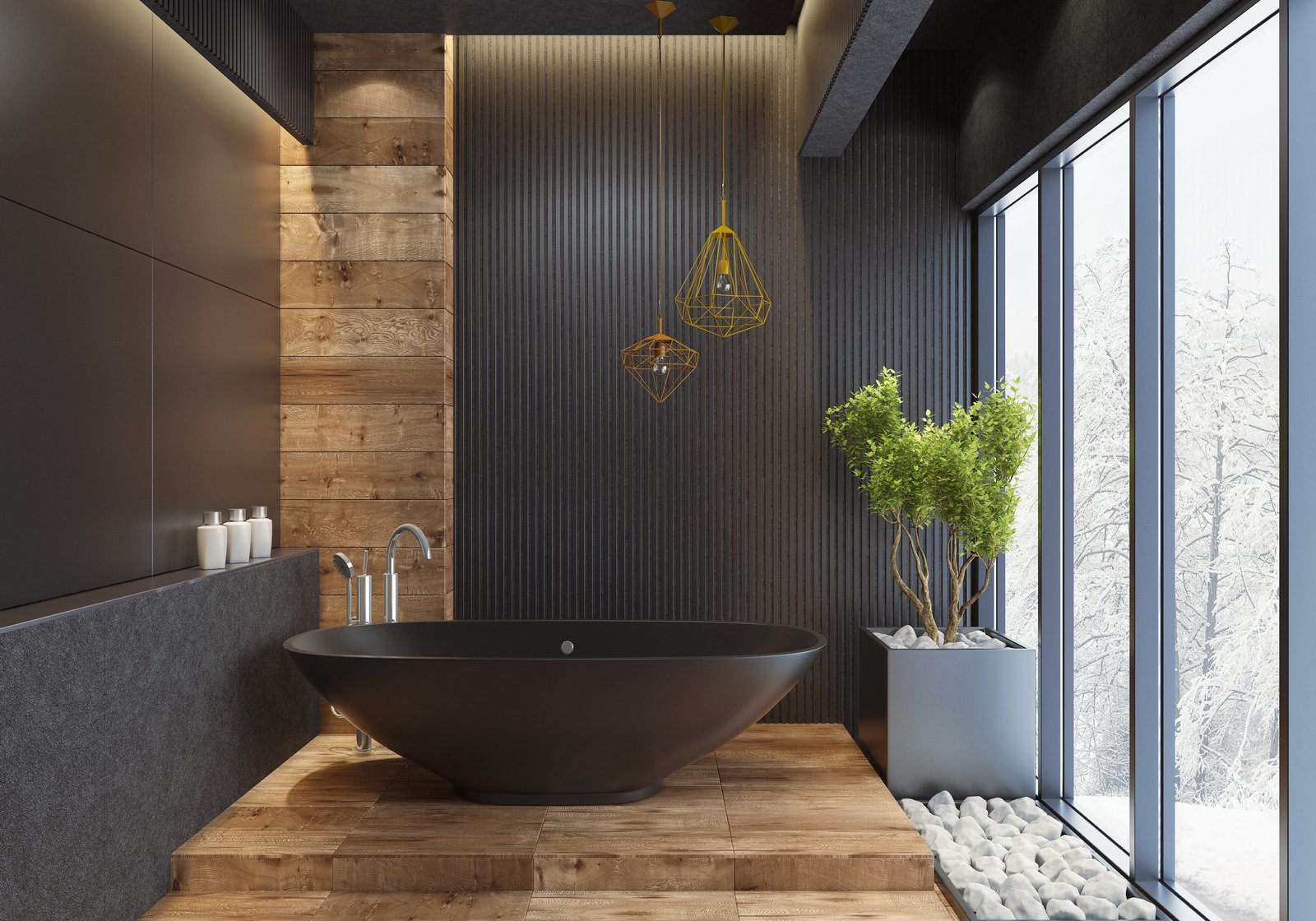 nowoczesne materiały, drewno w łazience